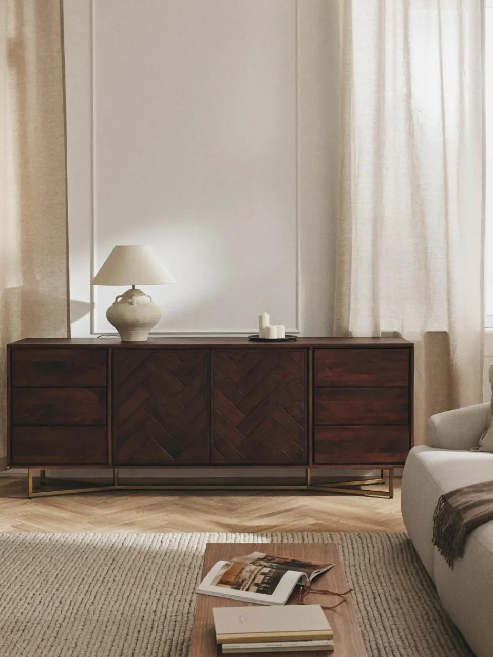 XL dressoir Luca gemaakt van mangohout^Westwing Collection Outlet
