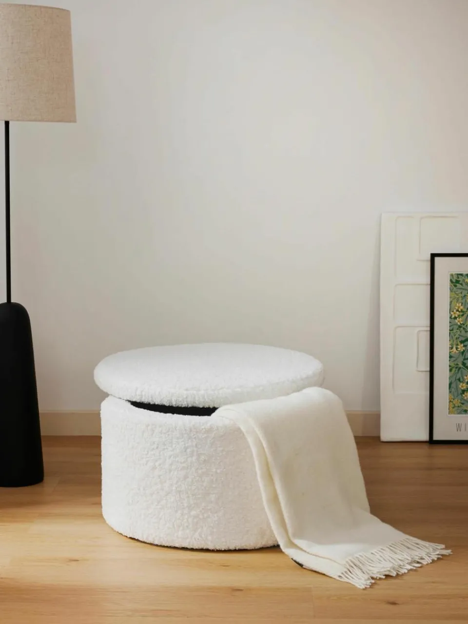 XL teddy poef Alida met opbergruimte^Westwing Collection Online
