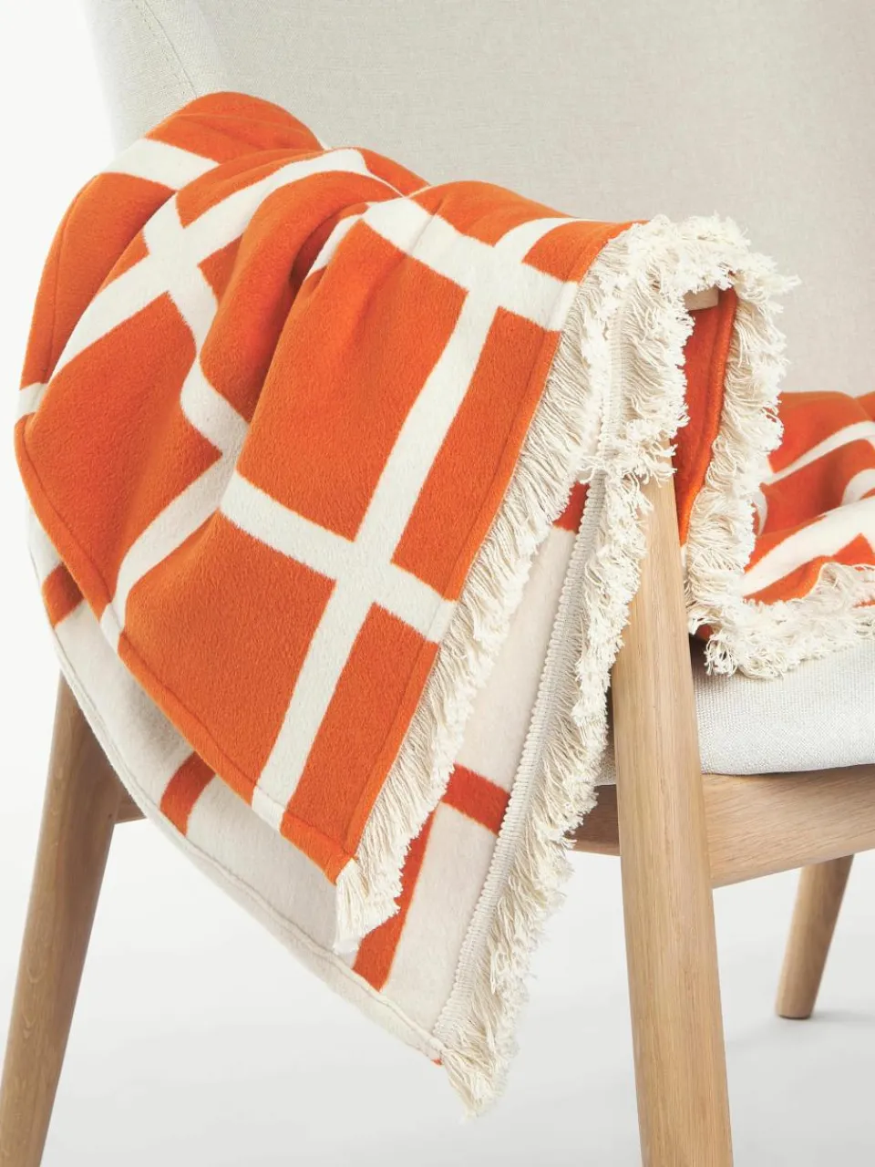 Zachte geruite plaid Edison met franjes^Westwing Collection Outlet
