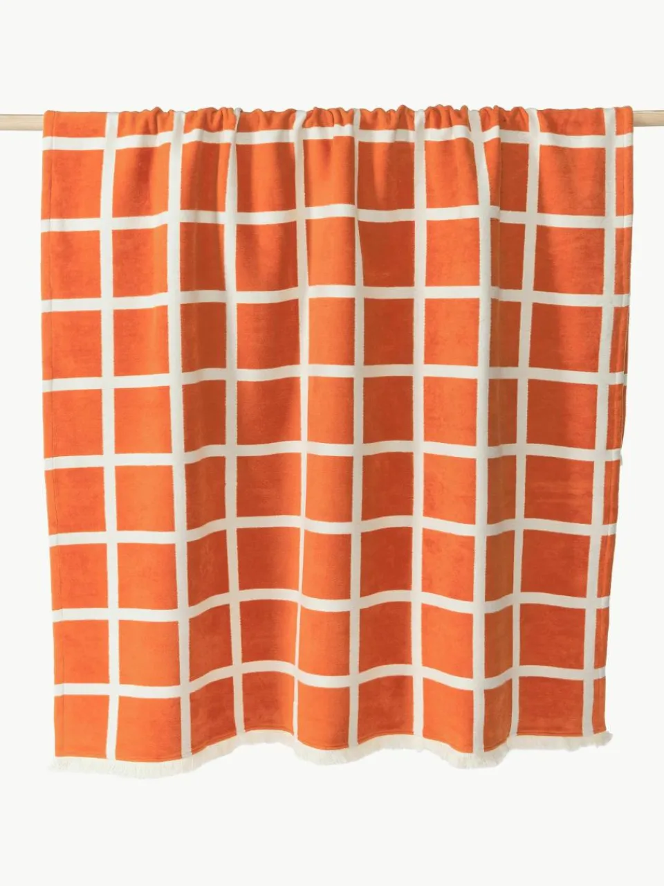 Zachte geruite plaid Edison met franjes^Westwing Collection Outlet