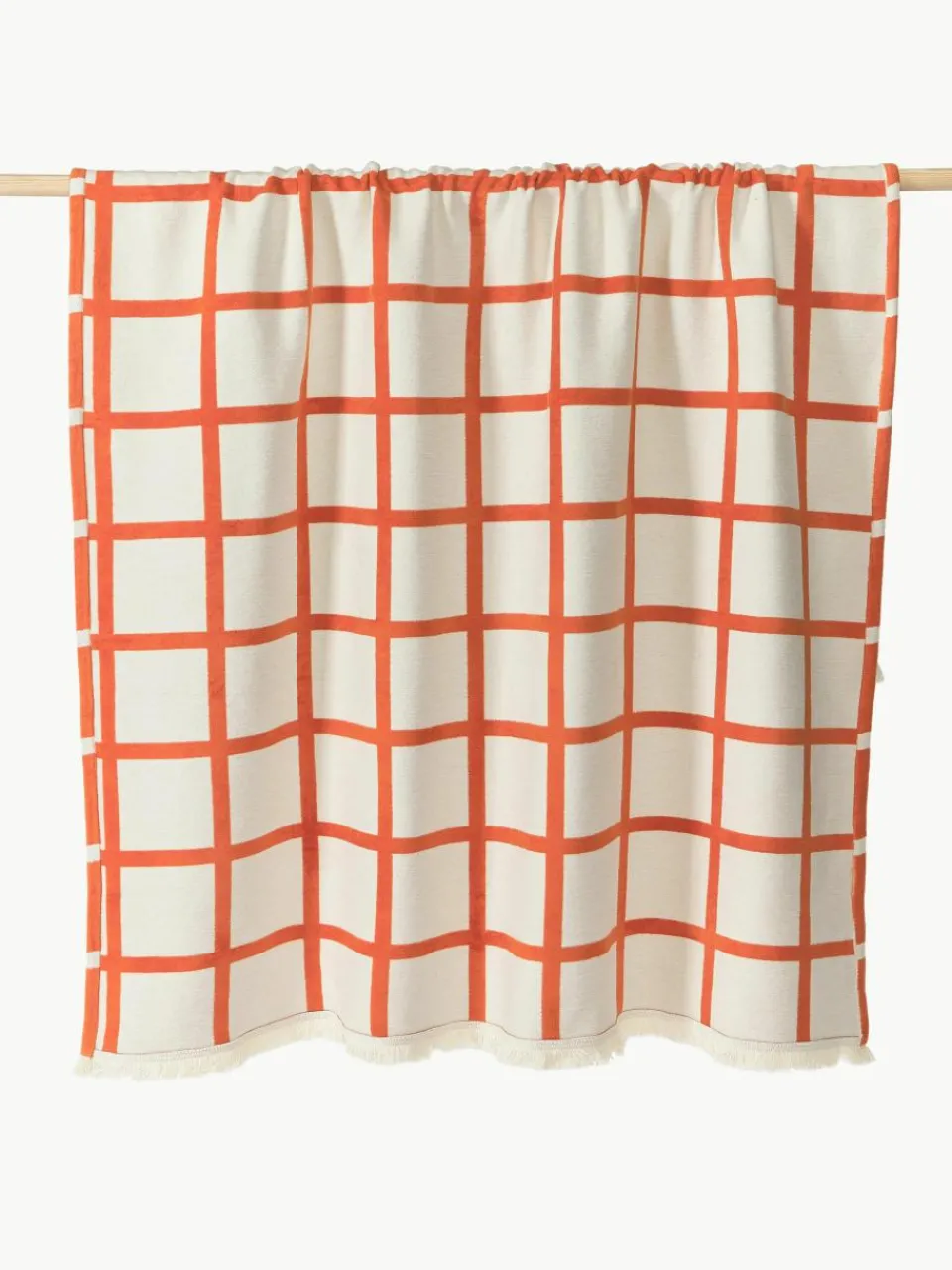 Zachte geruite plaid Edison met franjes^Westwing Collection Outlet