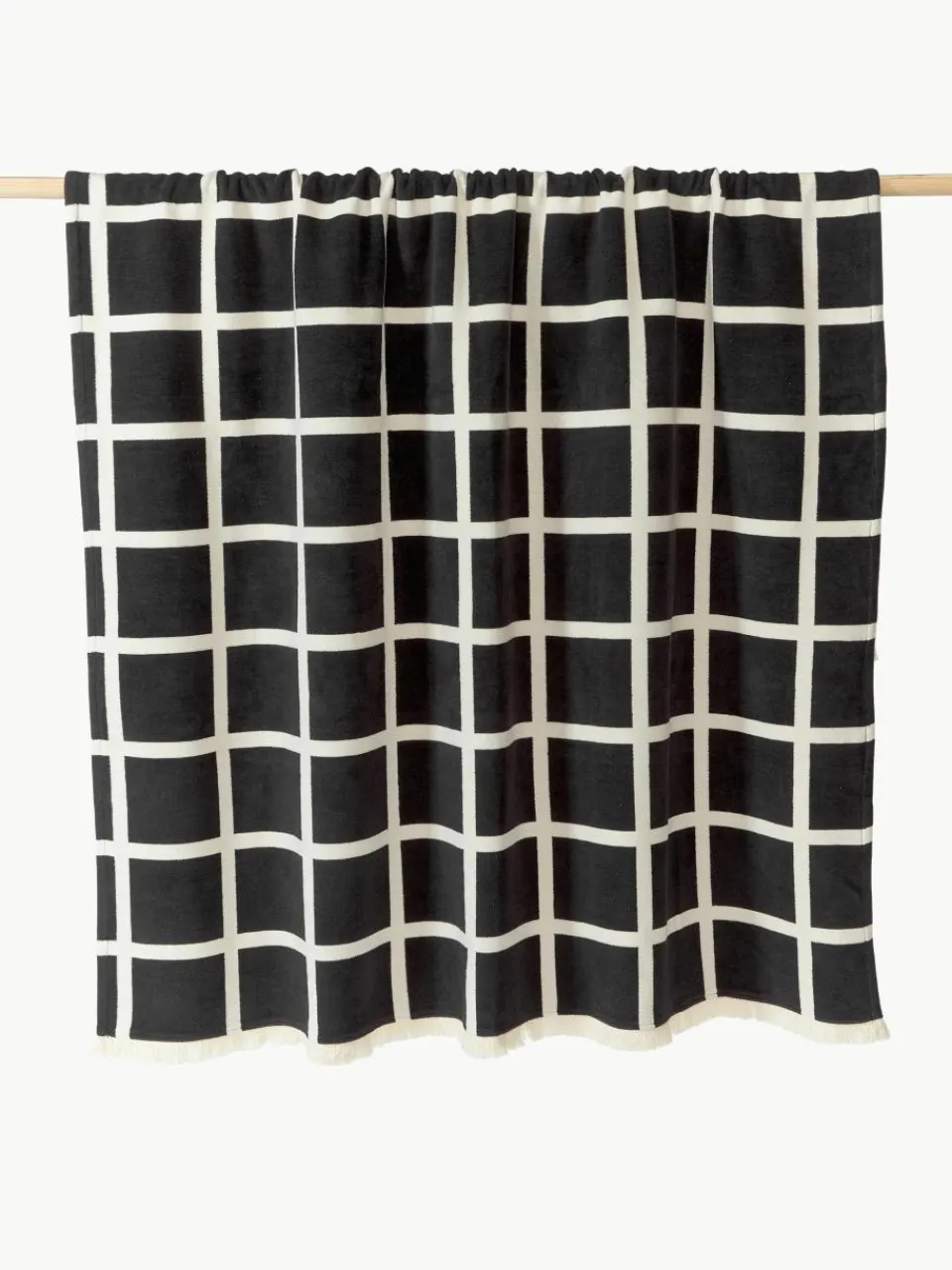 Zachte geruite plaid Edison met franjes^Westwing Collection Best