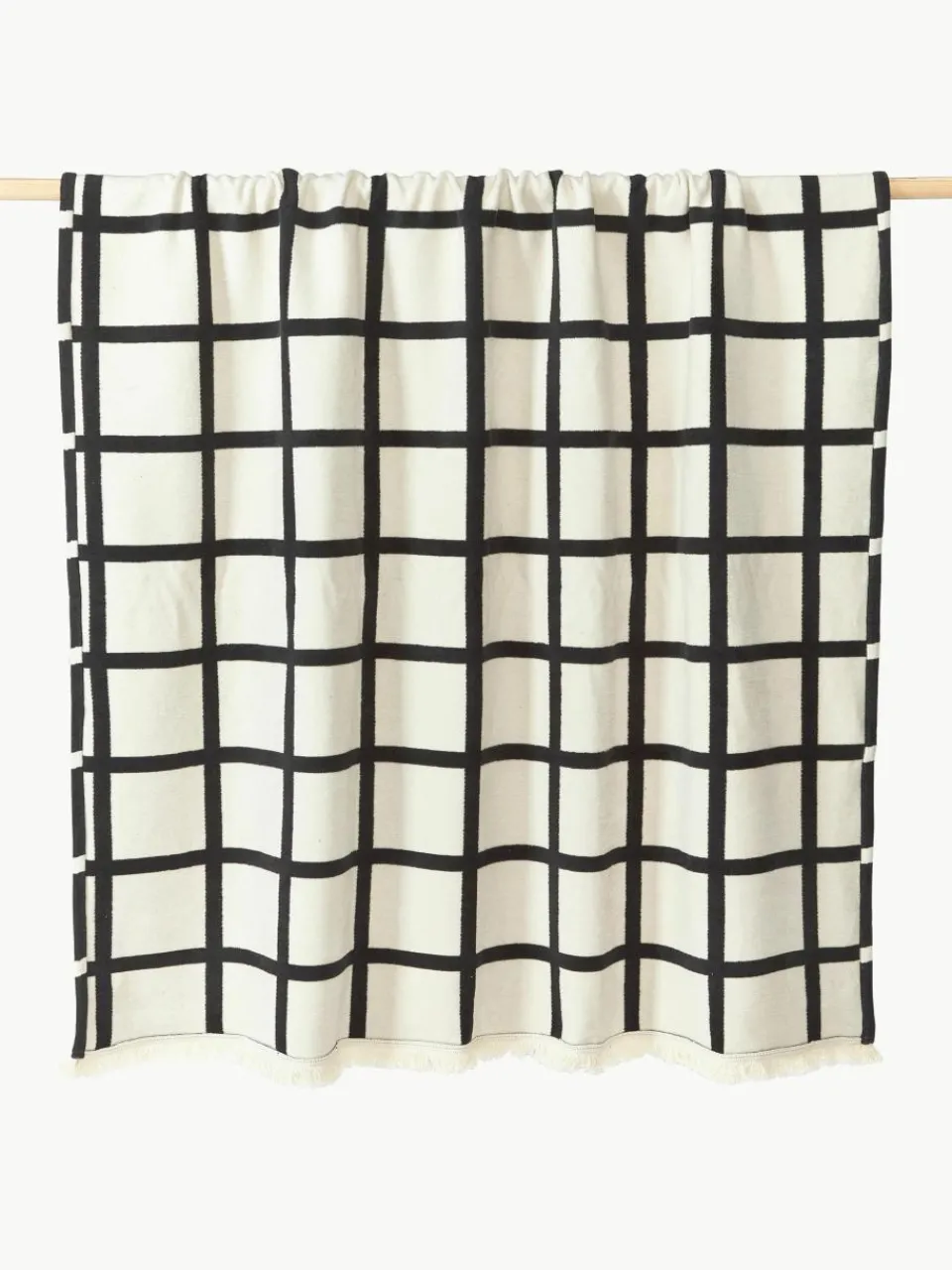 Zachte geruite plaid Edison met franjes^Westwing Collection Best