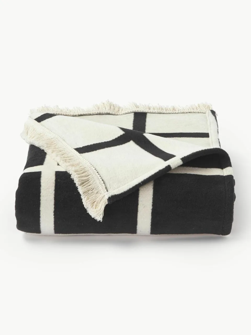 Zachte geruite plaid Edison met franjes^Westwing Collection Best