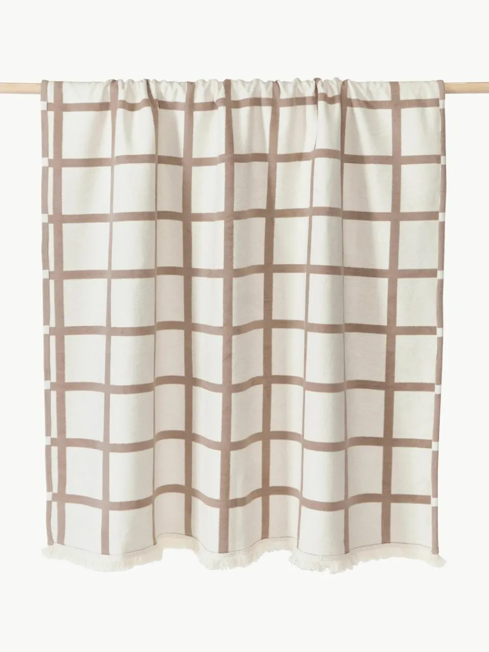 Zachte geruite plaid Edison met franjes^Westwing Collection Clearance