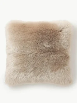 Zachte kussenhoes van imitatievacht Mathilde, glad^Westwing Collection Discount