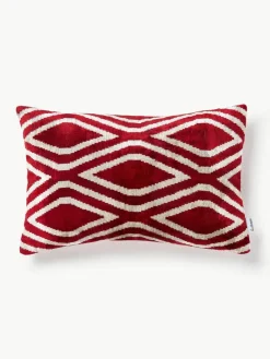 Zijden fluwelen kussenhoes Velvety met abstract patroon^Westwing Best