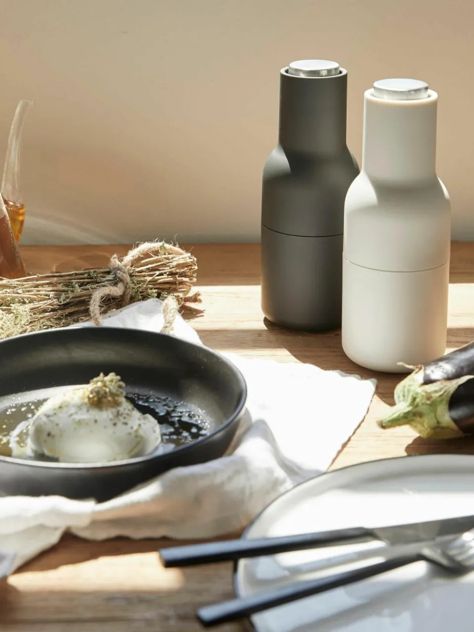 Zout & pepermolen Bottle Grinder met deksel van edelstaal, set van 2^Audo Copenhagen Sale