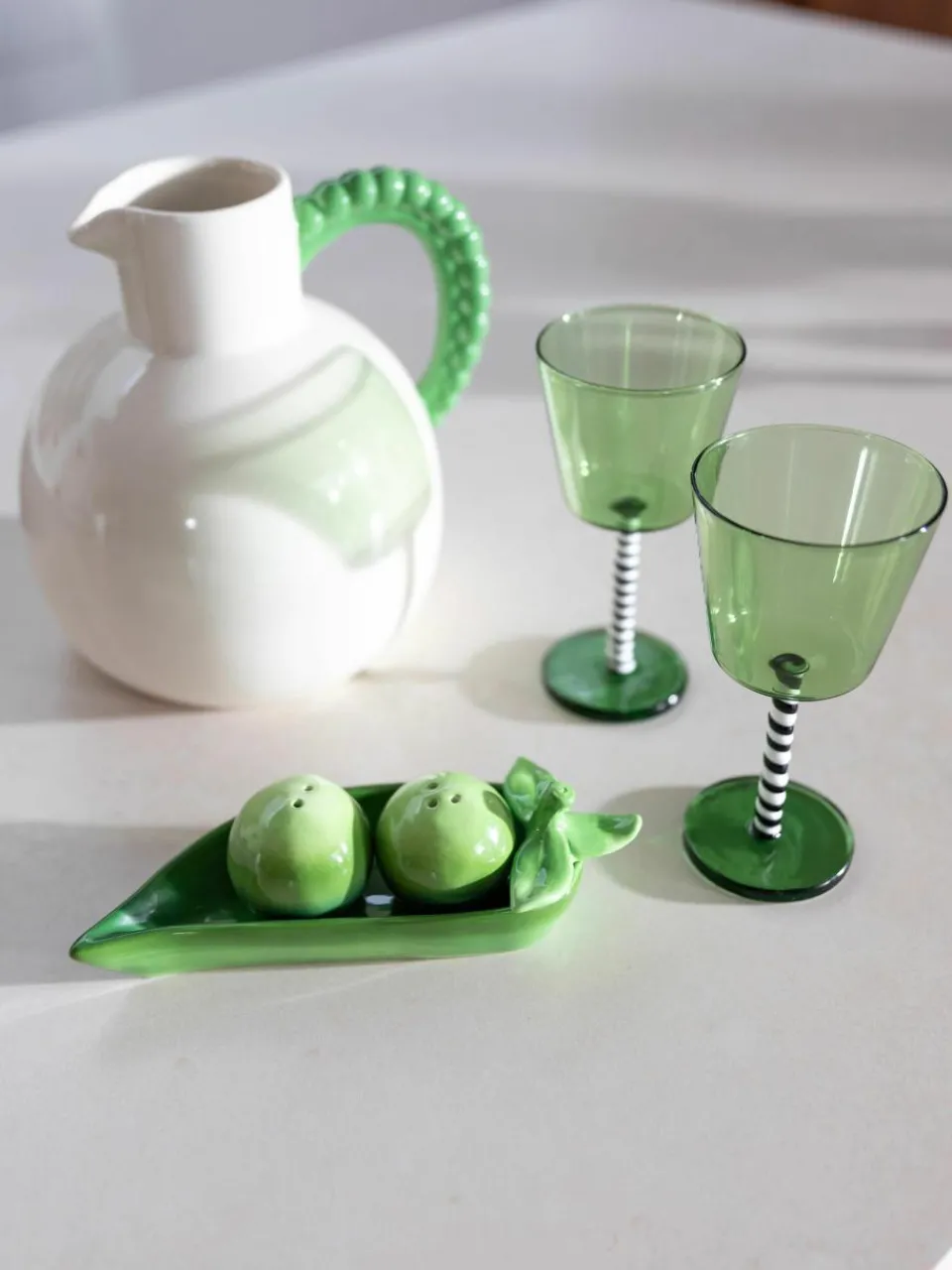 Zout- en peperstrooier Pea van dolomiet, set van 3^&k Amsterdam Fashion